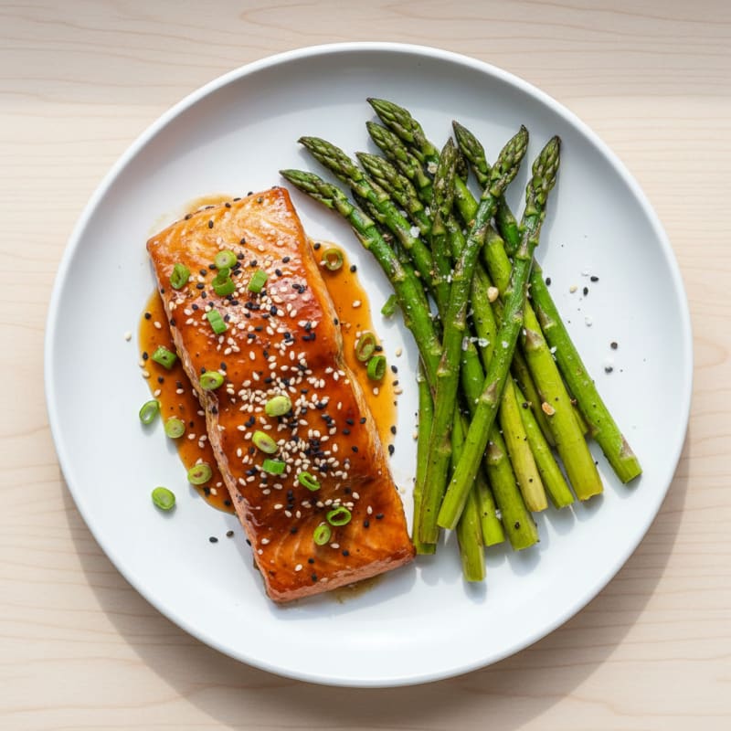 Teriyaki Glazed Salmon with Roasted Asparagus