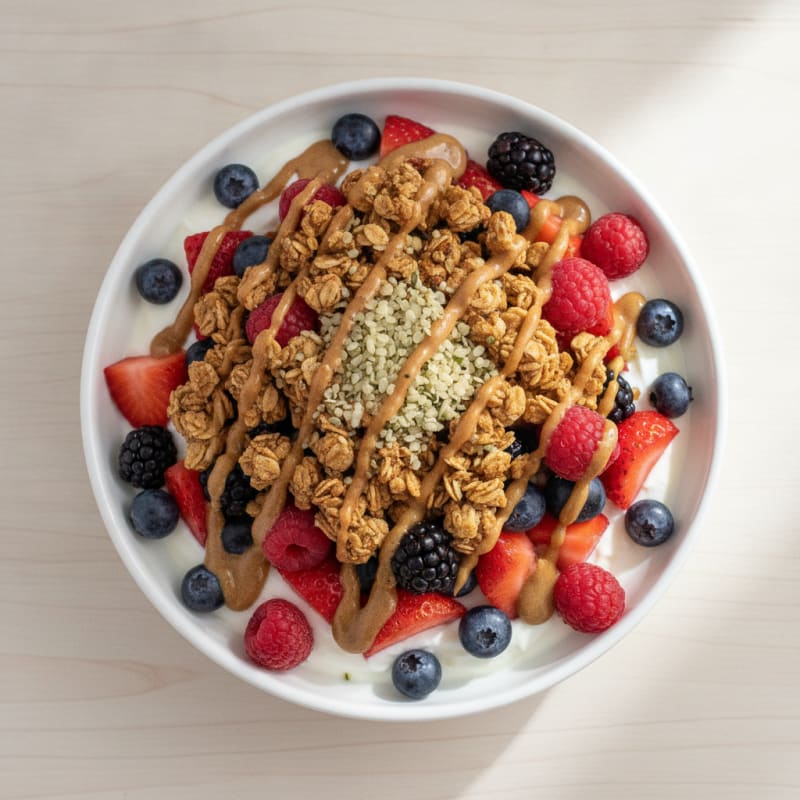 Creamy Greek Yogurt Parfait with Mixed Berries and Protein Granola