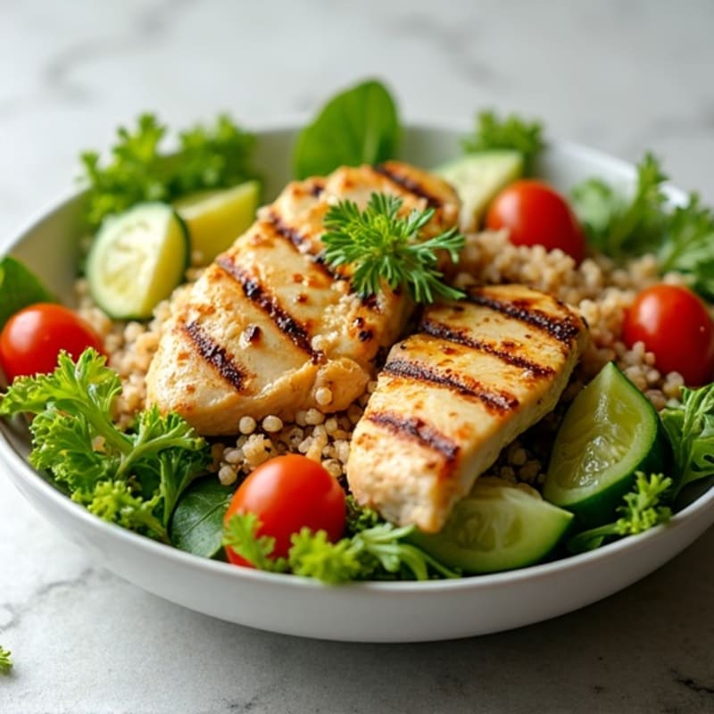 Grilled Chicken and Quinoa Salad with Fresh Greens