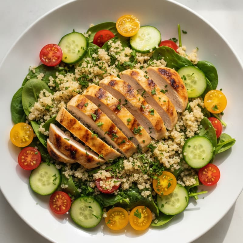 Grilled Chicken and Quinoa Salad with Lemon Vinaigrette