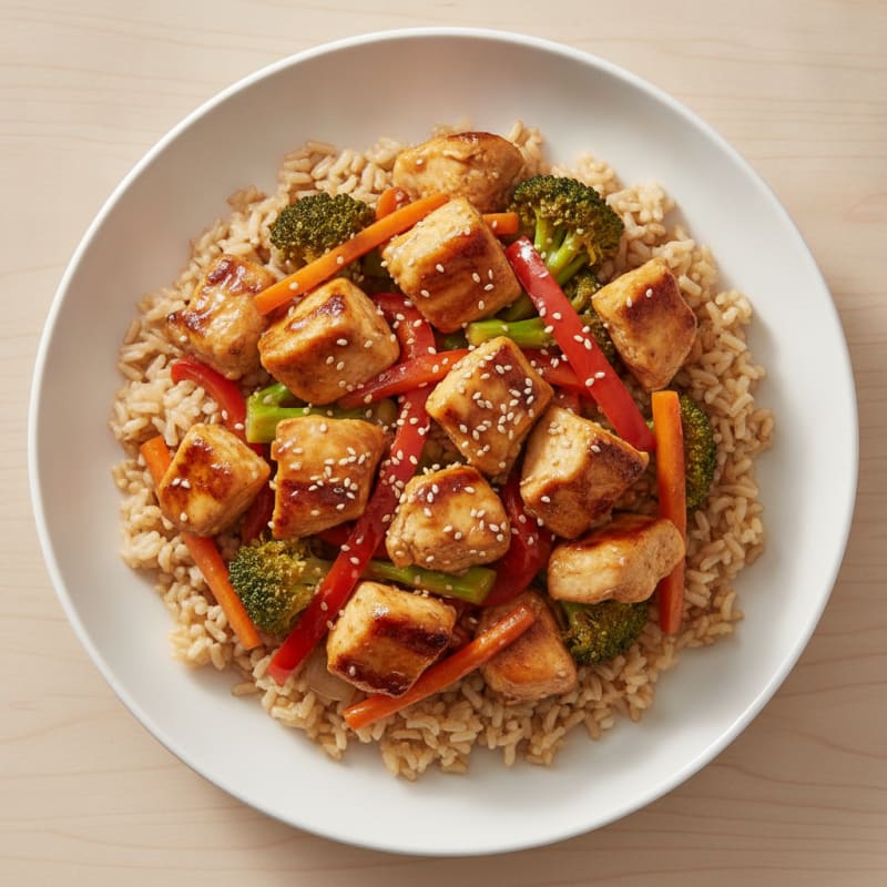 Teriyaki Chicken and Vegetable Rice Bowl
