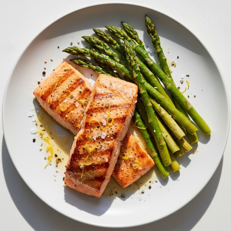 Zesty Grilled Salmon with Roasted Asparagus