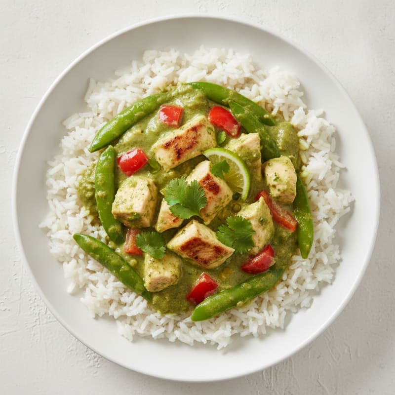 Chicken Green Curry with Coconut Rice