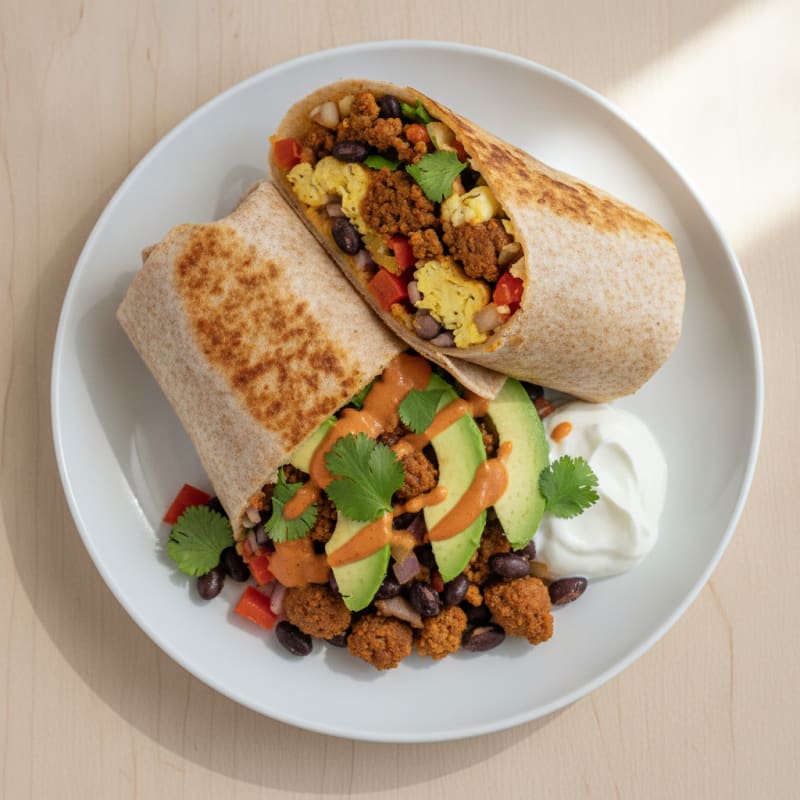 Loaded Breakfast Burrito with Chorizo