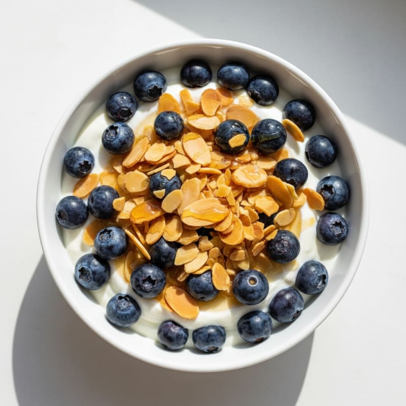 Berry Greek Yogurt Parfait with Honey Almond Crunch