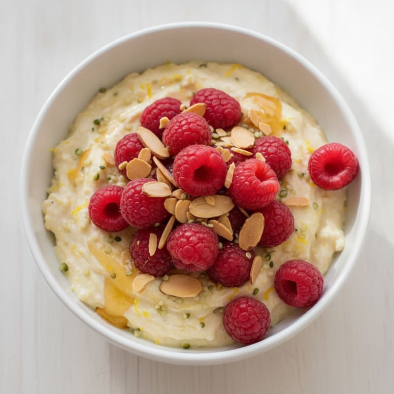 Light Lemon Berry Cheesecake Breakfast Bowl