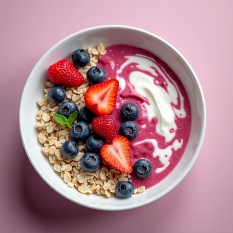 Protein Overnight Oats with Greek Yogurt and Berries