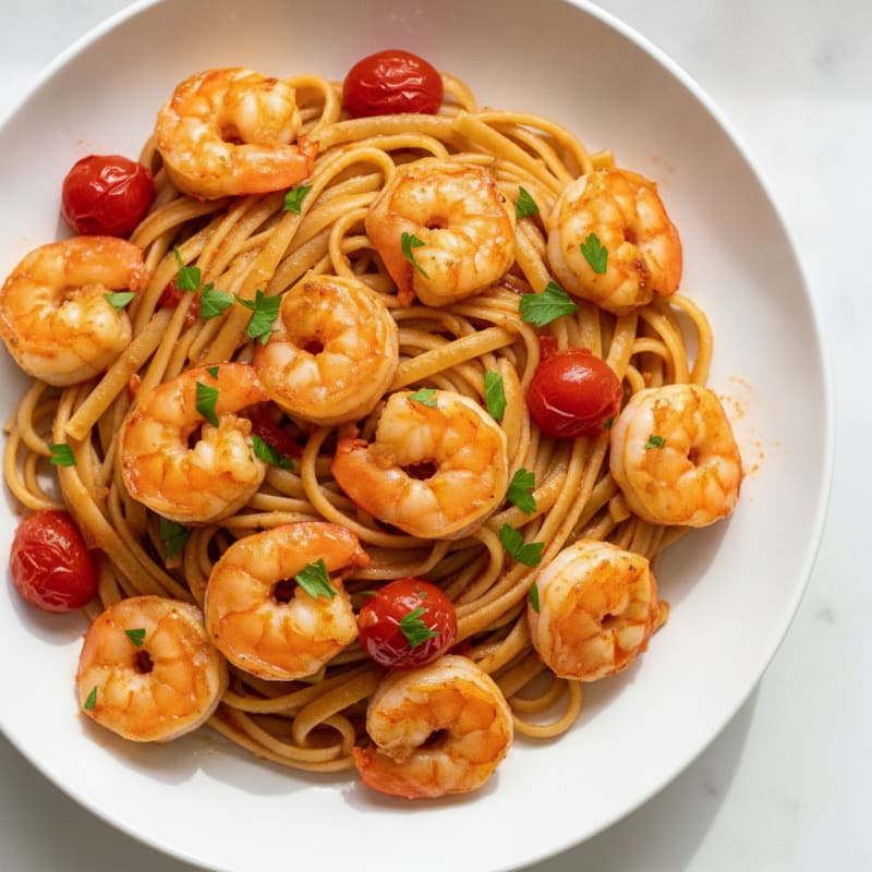 Spicy Calabrian Chili Shrimp Linguine
