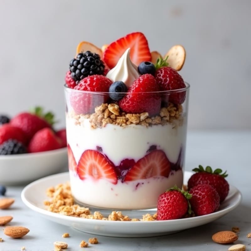 Greek Yogurt Protein Parfait with Mixed Berries