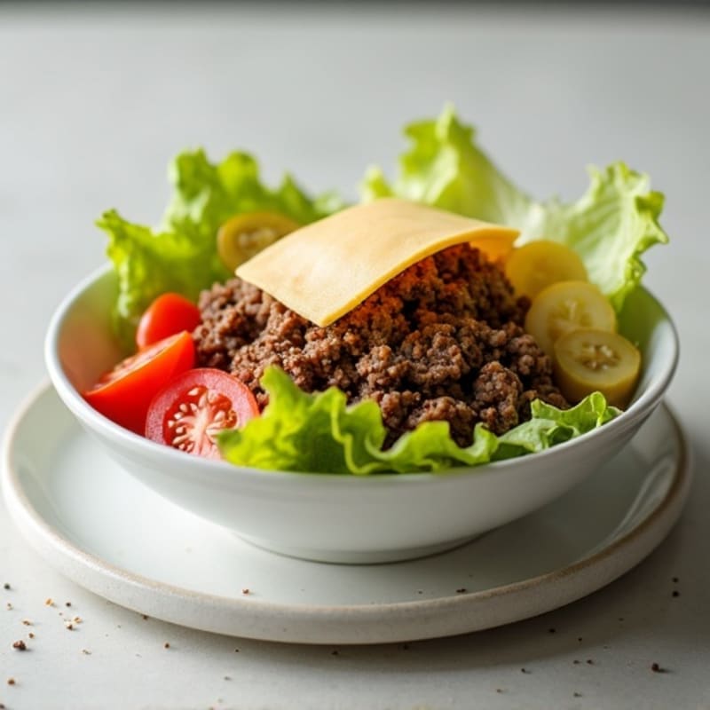 Lean Ground Beef Big Mac Bowl with Creamy Special Sauce