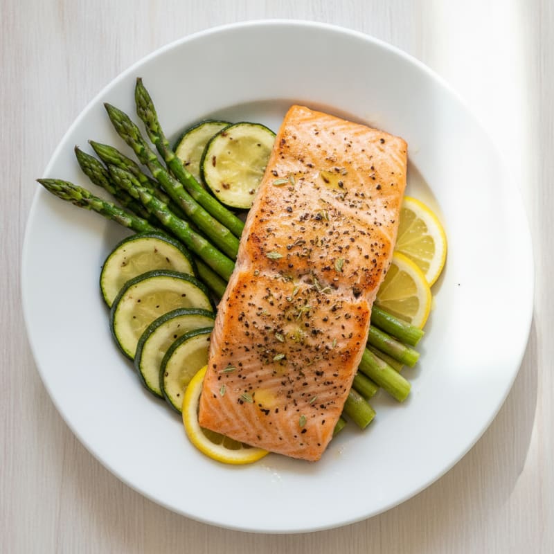 Herb-Roasted Salmon with Roasted Vegetables