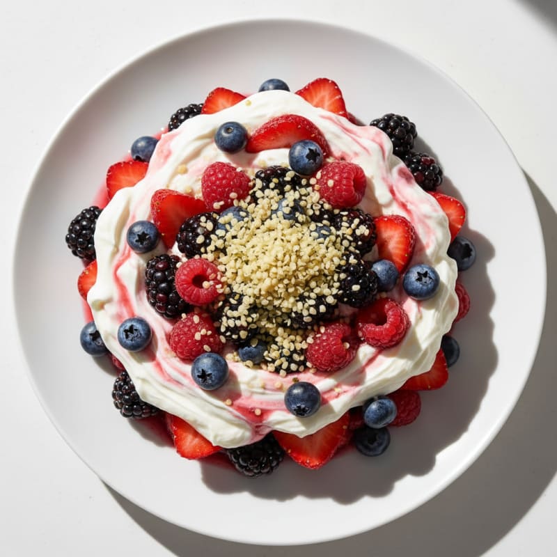 Silky Greek Yogurt Protein Parfait with Mixed Berries