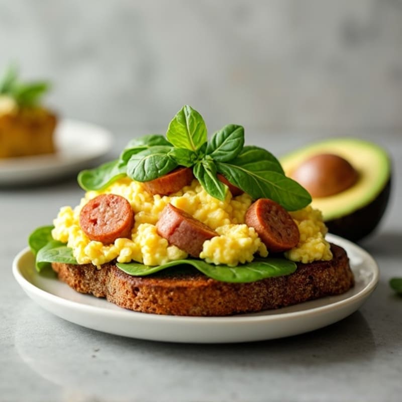 Egg White and Turkey Sausage Scramble with Spinach