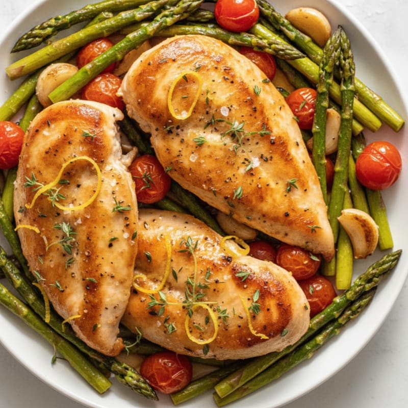 Lemon Herb Chicken with Roasted Asparagus