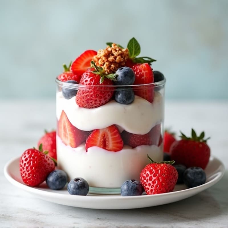 Greek Yogurt Protein Parfait with Mixed Berries