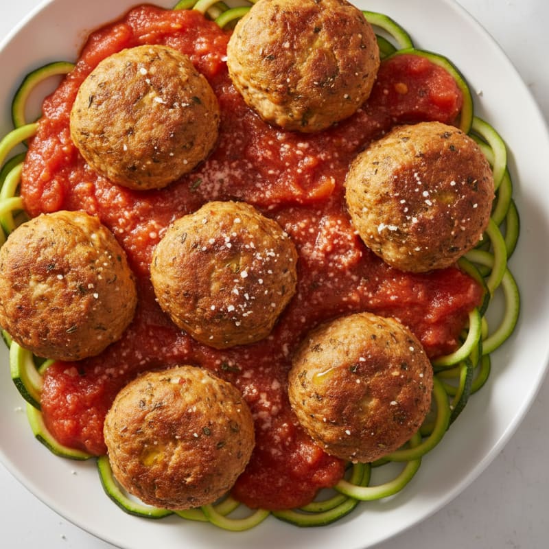 Baked Chicken Meatballs with Marinara