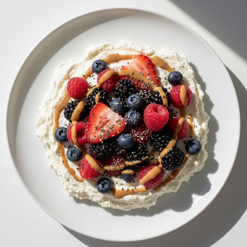 Silky Greek Yogurt Protein Mousse with Mixed Berries