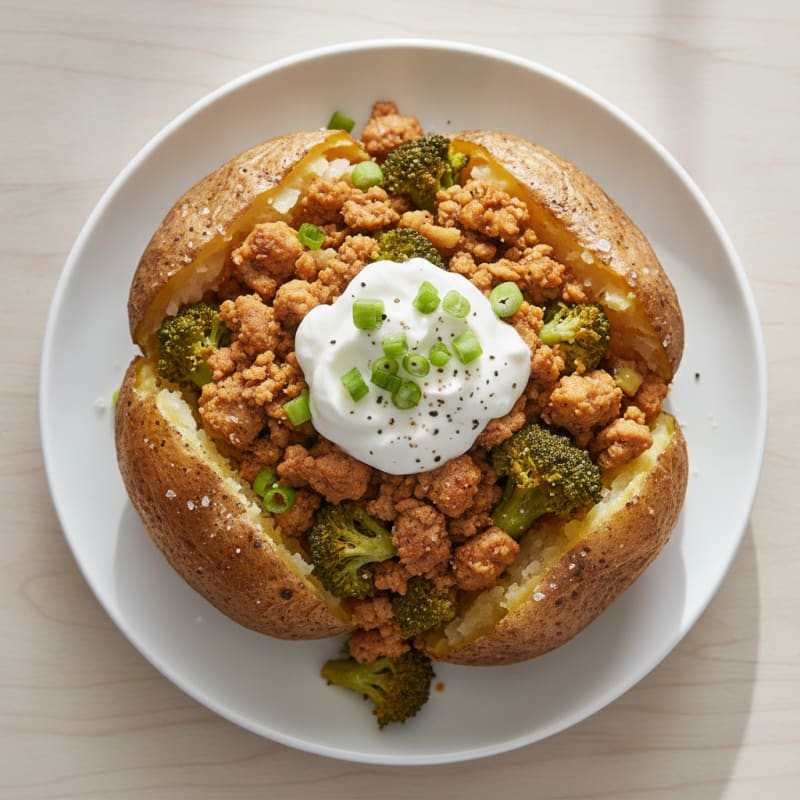 Loaded Turkey and Broccoli Baked Potato