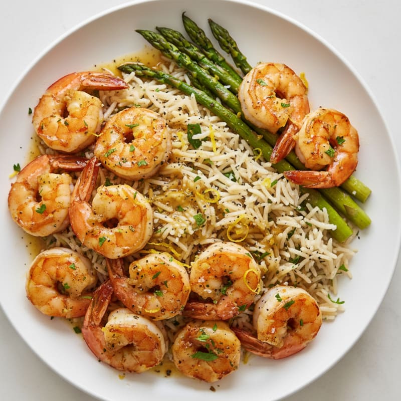 Garlic Shrimp with Lemon Herb Rice