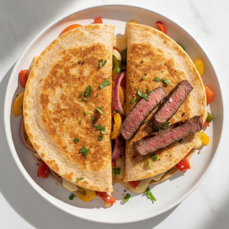 Pan-Seared Steak and Pepper Quesadillas
