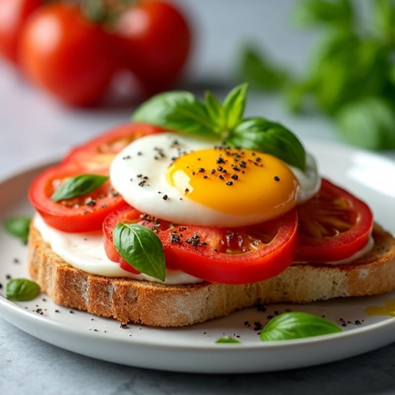 Roasted Tomato-Mozzarella Sourdough Toast with Fresh Herbs