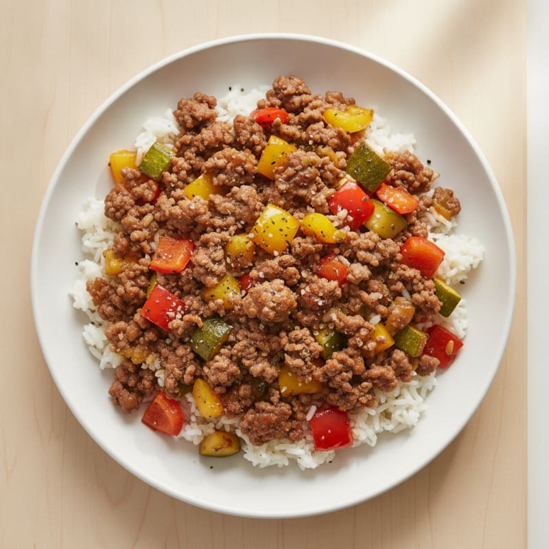 Savory Ground Beef and Rice Skillet