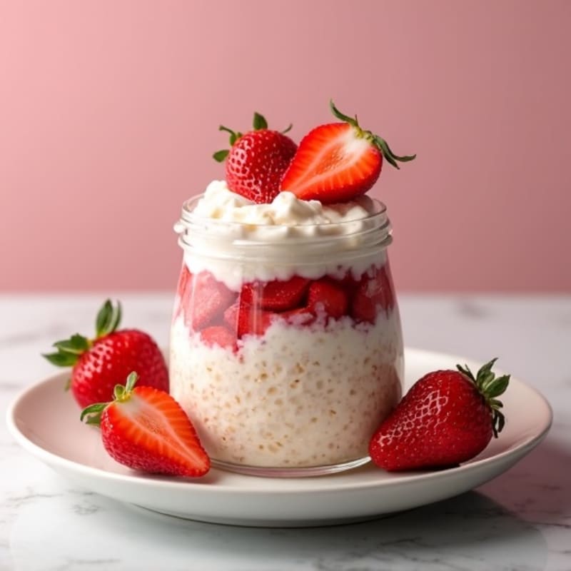 Creamy Strawberry Shortcake Overnight Oats