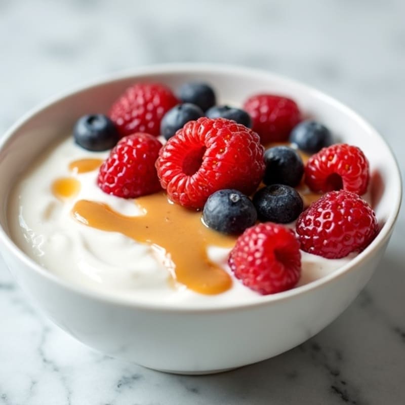 Creamy Greek Yogurt Bowl with Mixed Berries and Almond Butter