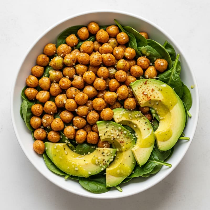 Crispy Chickpea and Avocado Salad Bowl