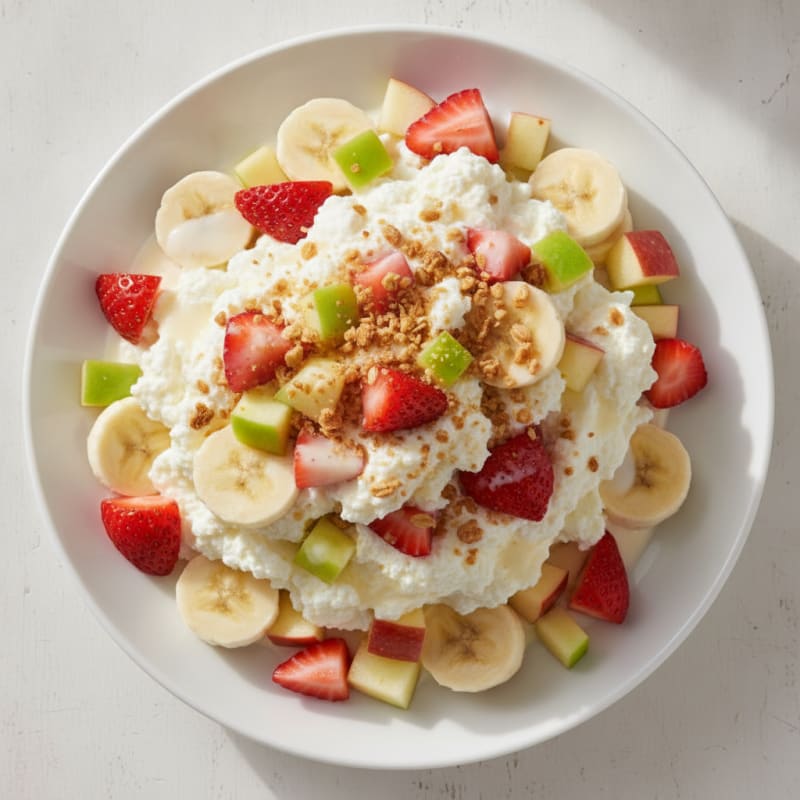High-Protein Cottage Cheese Banana Apple Parfait