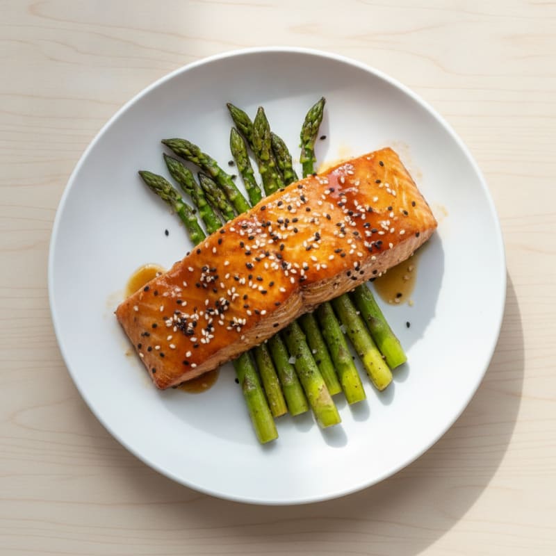 Teriyaki Glazed Salmon with Roasted Asparagus