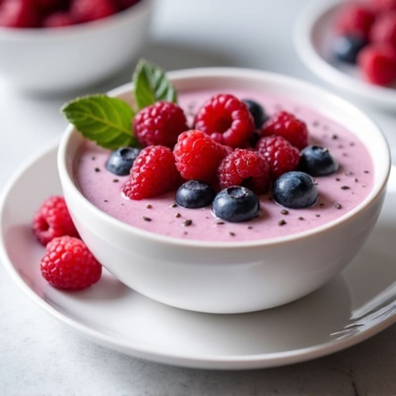 Silky Greek Yogurt Protein Pudding with Mixed Berries