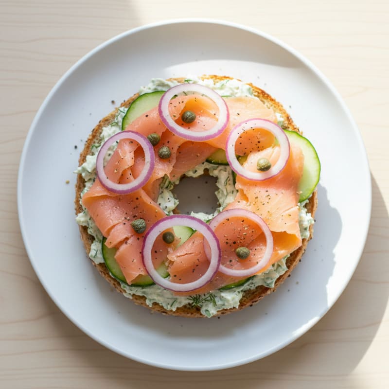 Smoked Salmon Bagel with Dill Cream Cheese