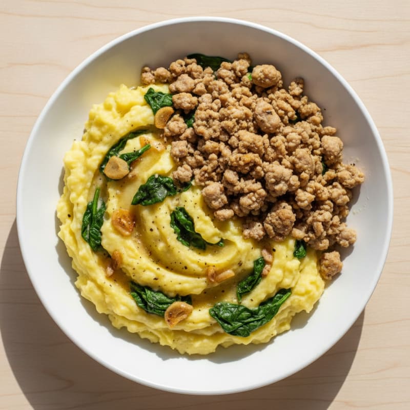 Buttery Garlic Mashed Potato & Turkey Bowl
