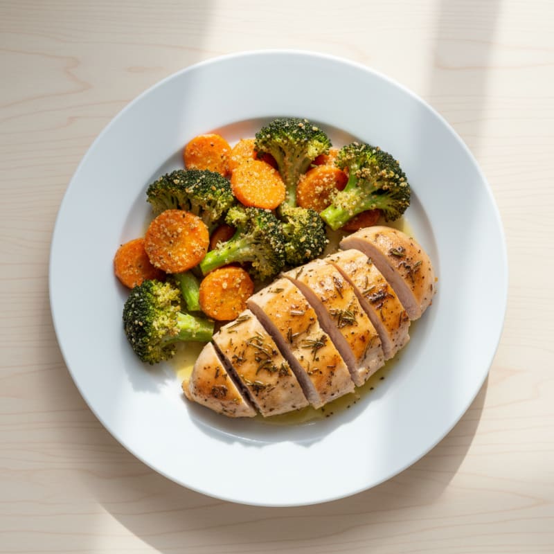 Tender Herb-Roasted Chicken and Crispy Vegetables