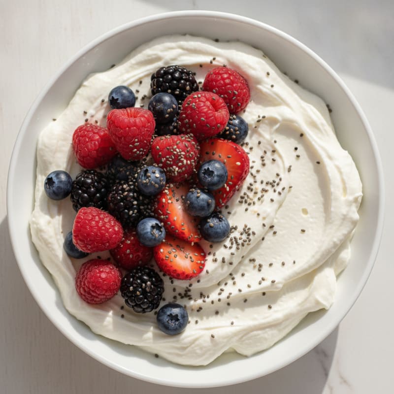 Greek Yogurt Protein Pudding with Berries