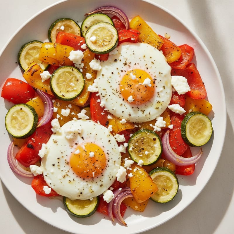 Baked Eggs with Roasted Vegetables
