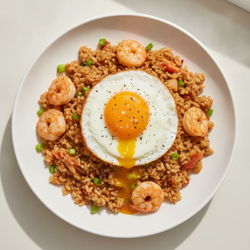 Kimchi Fried Rice with Fried Egg