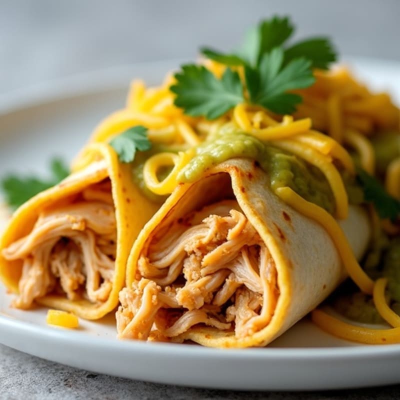 Salsa Verde Shredded Chicken Enchiladas