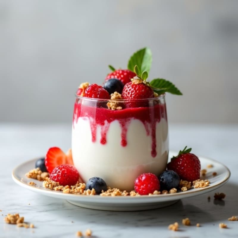 Creamy Greek Yogurt Parfait with Mixed Berries and Almond Butter