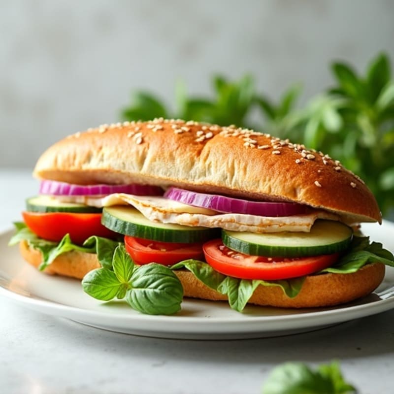 Lean Turkey Italian Sub with Fresh Mediterranean Vegetables