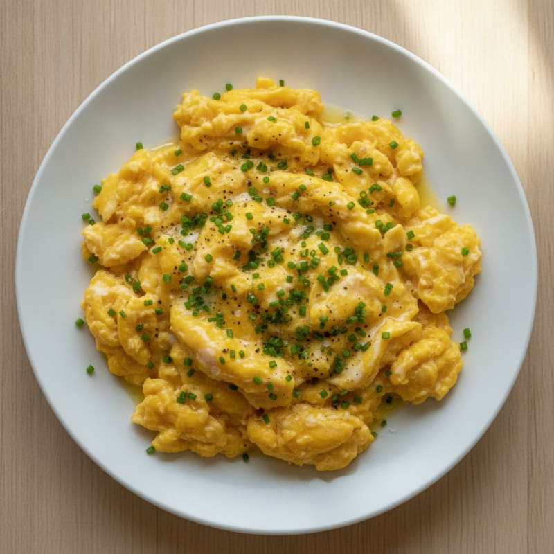 Fluffy Scrambled Eggs with Chives