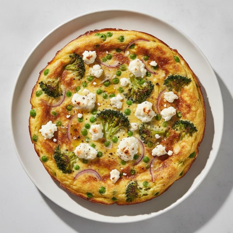 Broccoli and Pea Frittata with Feta