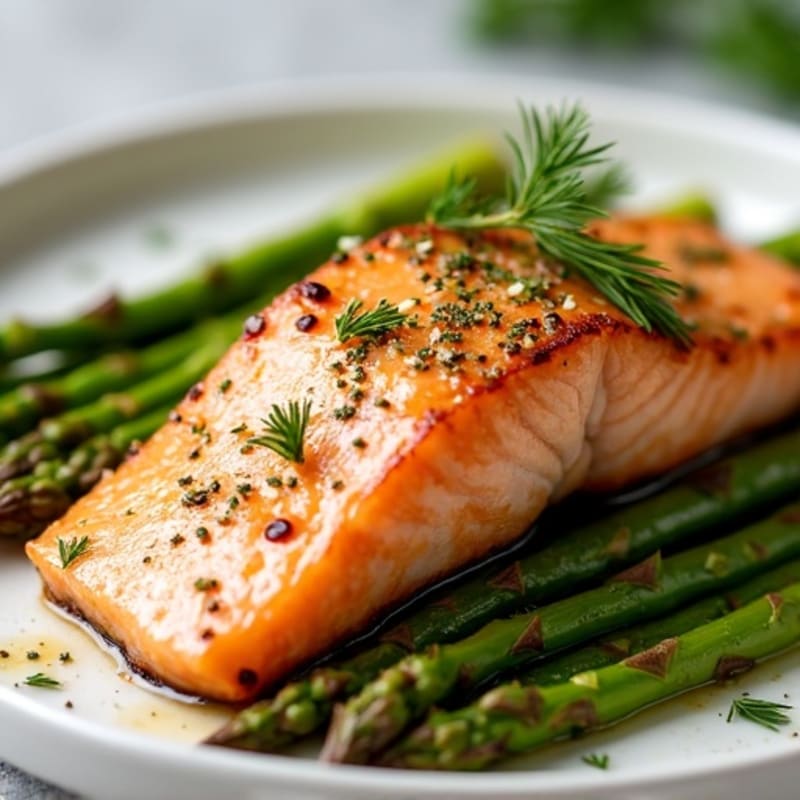 Lemon-Herb Roasted Salmon with Roasted Asparagus