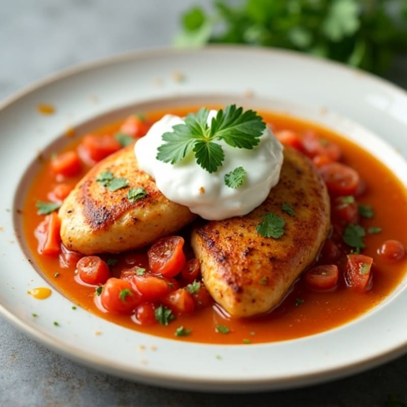 Creamy Spiced Tomato Chicken with Fresh Cilantro