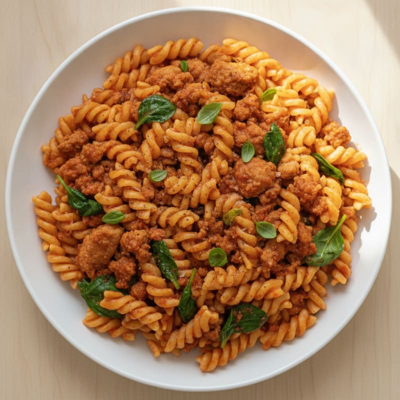 Ground Turkey Fusilli Pasta Skillet