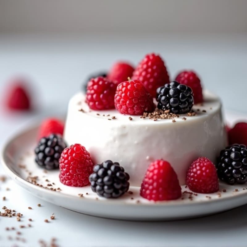 Silky Greek Yogurt Protein Pudding with Mixed Berries