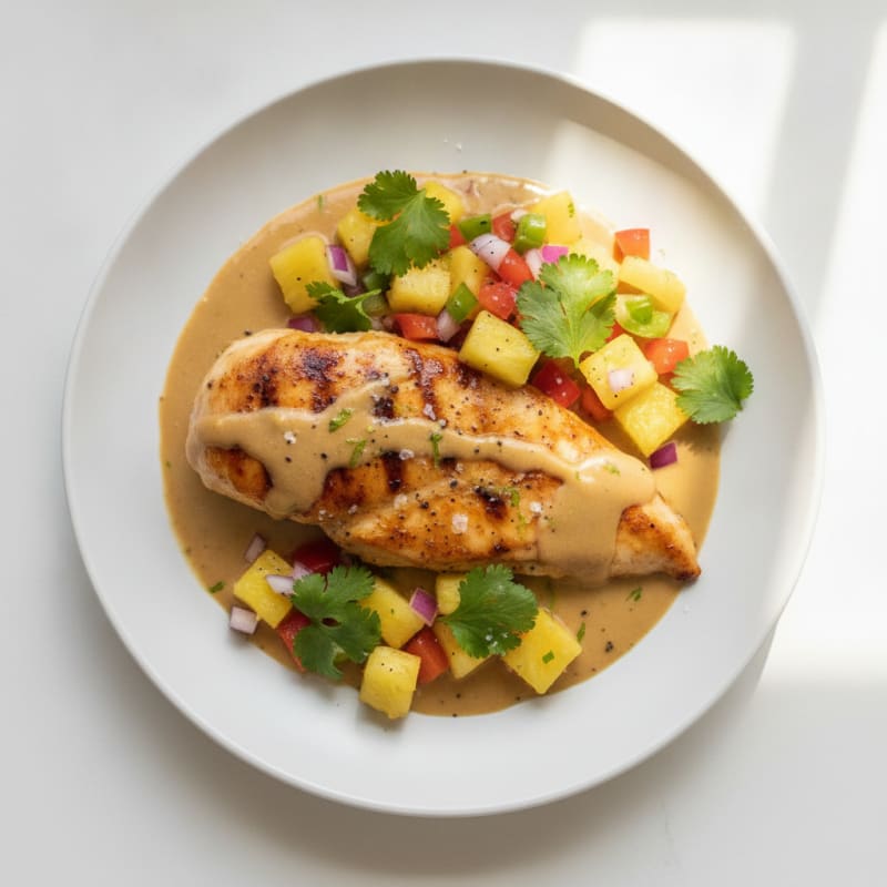 Peanut Lime Chicken with Pineapple Salsa