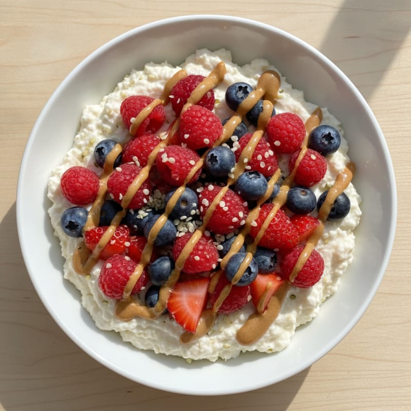Greek Yogurt Protein Pudding with Mixed Berries