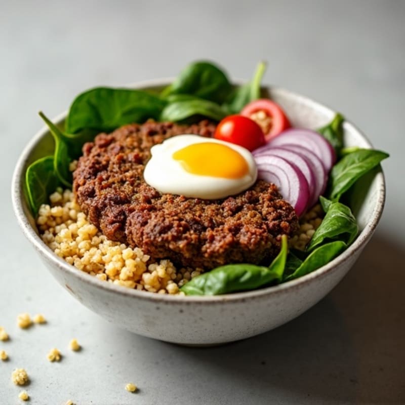 Lean Ground Beef Burger Bowl with Creamy Tangy Special Sauce